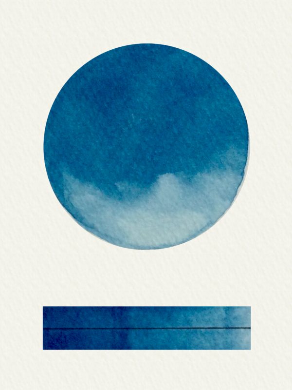 Antwerp Blue - A rich and transparent blue available in half pans. Handmade Watercolour by Art Scribe. Hand mulled in Devon by professional artists.