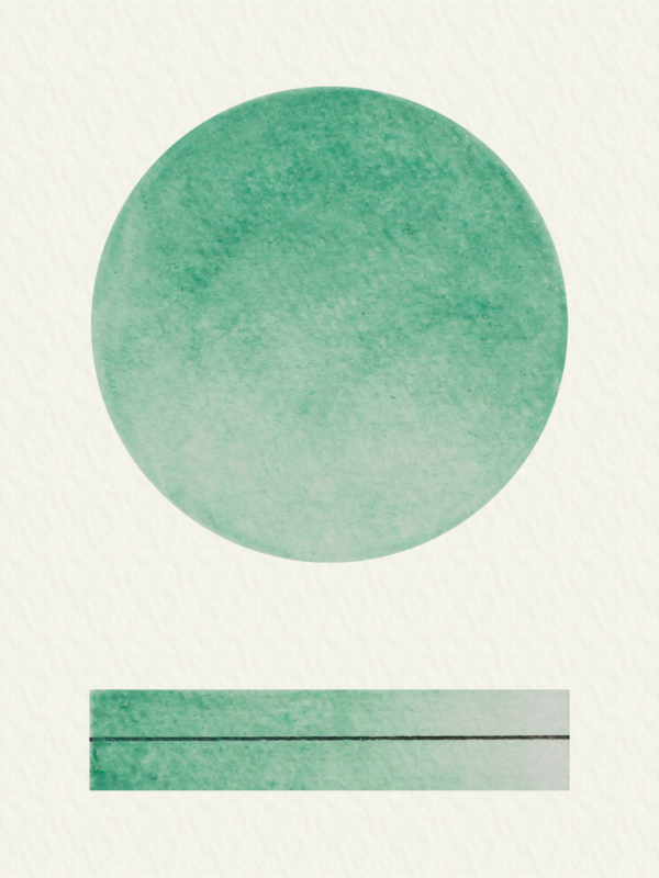 Malachite watercolour paint by Art scribe. Hand mulled from artist grade pigment. Beautiful soft green tones.