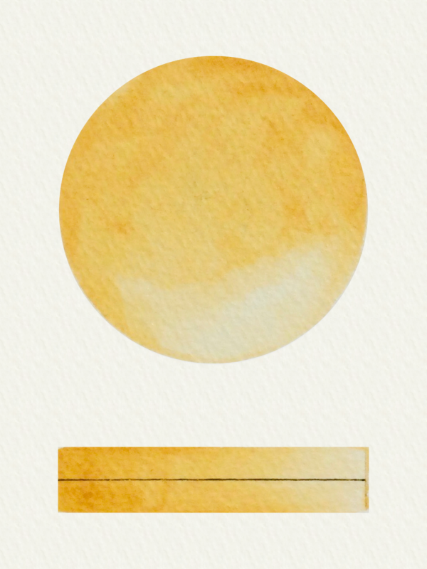 Italian Gold Ochre Light - Made from a natural pigment quarried in Italy. This earthy yellow is bright and warm. Hand mulled Watercolour by Art Scribe.