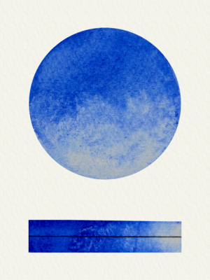 Ultramarine Blue - A warm deep blue with granulation and useful for mixing to make shadowy mauve and grey tones. Hand mulled in Devon by Art Scribe