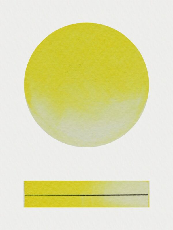 Cadmium Lemon watercolour paint by Art scribe. Hand mulled from artist grade pigment. Cool, bright Yellow.
